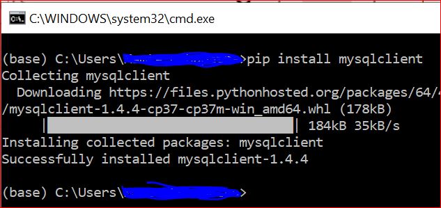 installing mysqlclient for python