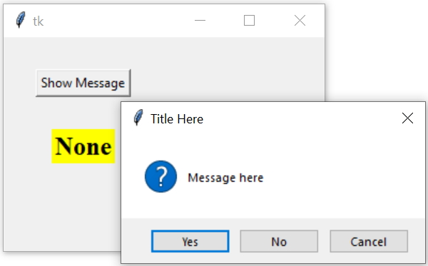 Displaying response of Message box