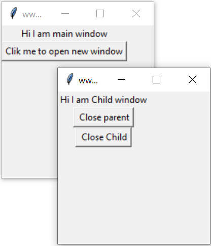Close Child and parent window from Child